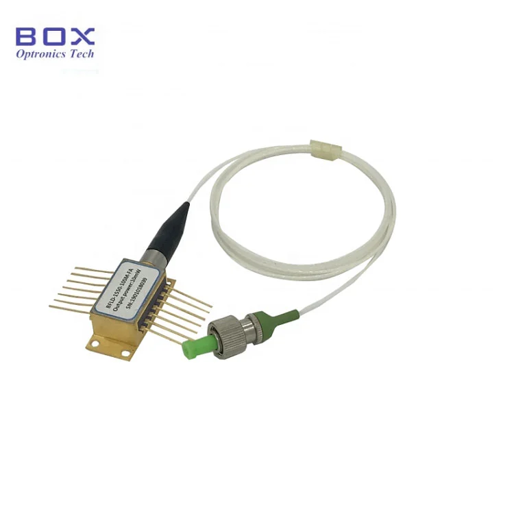 1550NM 100MW 100kHz संकीर्ण Linwidth DFB लेजर डायोड BTF SM/PM फाइबर के साथ